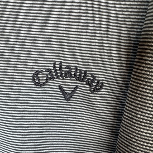 Callaway Opti-Dri Golf Polo XXL Black Gray Stripe Performance Shirt - Picture 3 of 9